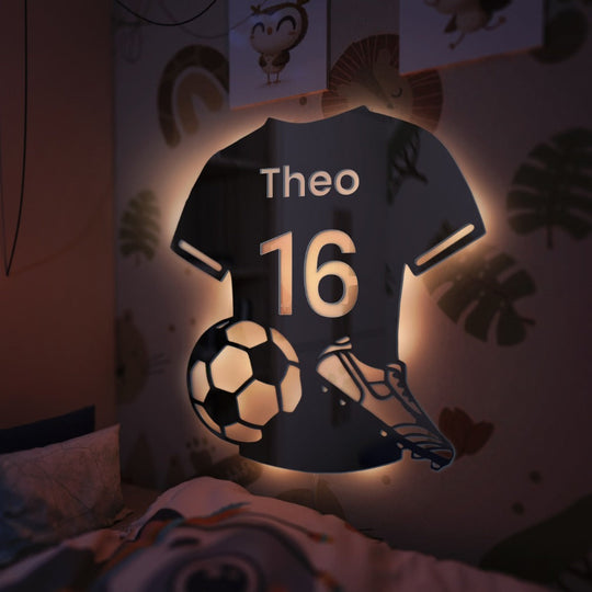 Personlig Fotbollsspelar-LED-Spegel