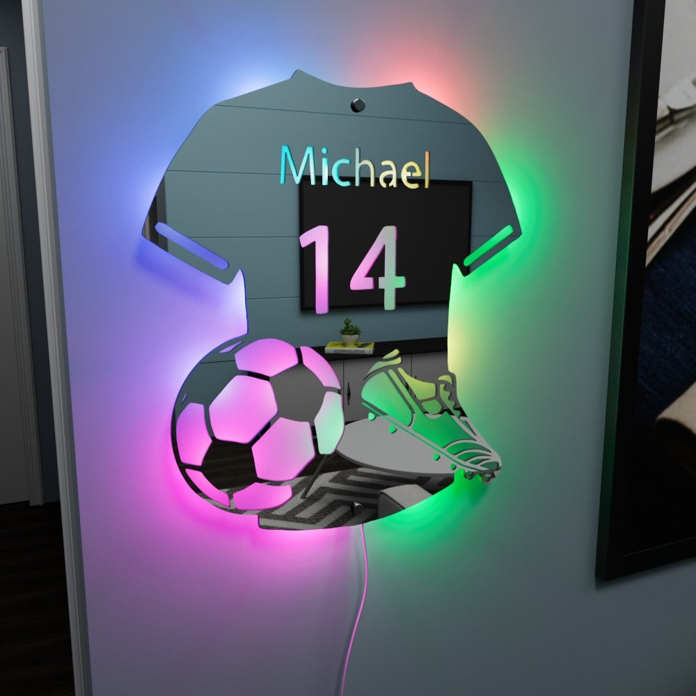 Personlig Fotbollsspelar-LED-Spegel