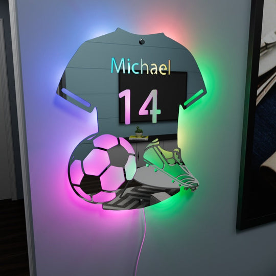 Personlig Fotbollsspelar-LED-Spegel