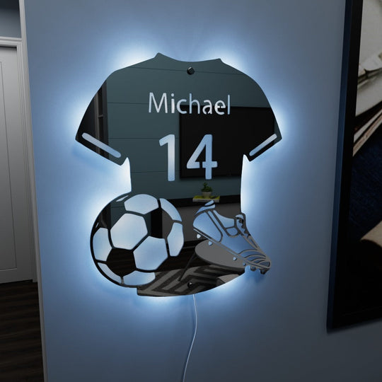 Personlig Fotbollsspelar-LED-Spegel