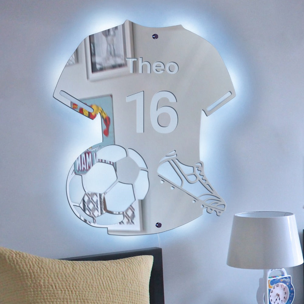 Personlig Fotbollsspelar-LED-Spegel